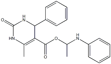 1,2,3,4-テトラヒドロ-6-メチル-2-オキソ-4-フェニル-5-ピリミジンカルボン酸1-アニリノエチル 化学構造式