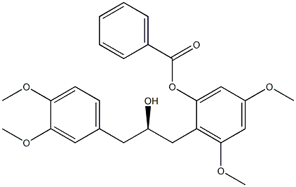 [R,(+)]-1-(3,4-Dimethoxyphenyl)-3-(2-benzoyloxy-4,6-dimethoxyphenyl)-2-propanol 结构式
