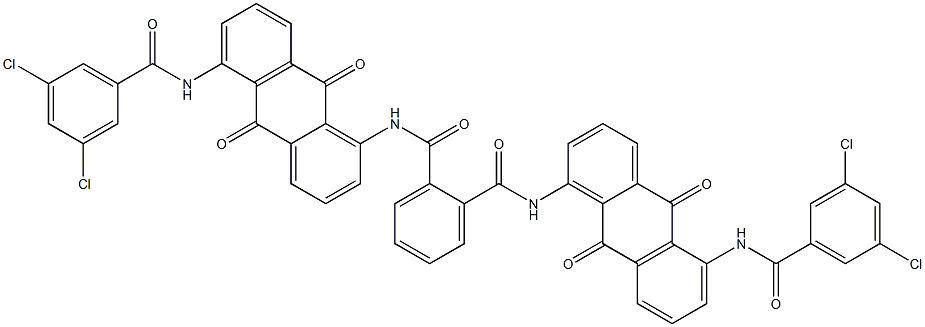 N,N'-Bis[5-(3,5-dichlorobenzoylamino)-9,10-dihydro-9,10-dioxoanthracen-1-yl]phthalamide Structure