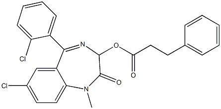 1,3-Dihydro-1-methyl-5-(2-chlorophenyl)-7-chloro-2-oxo-2H-1,4-benzodiazepin-3-ol 3-phenylpropionate