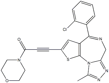 4-(2-Chlorophenyl)-2-(3-morpholino-3-oxo-1-propynyl)-9-methyl-6H-thieno[3,2-f][1,2,4]triazolo[4,3-a][1,4]diazepine