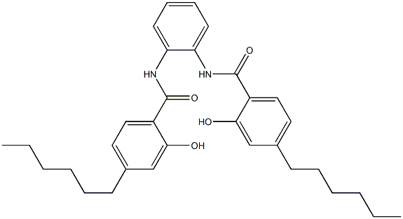 N,N'-Bis(4-hexylsalicyloyl)-o-phenylenediamine,,结构式