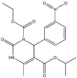 1,2,3,4-Tetrahydro-6-methyl-4-(3-nitrophenyl)-2-oxopyrimidine-3,5-dicarboxylic acid 3-ethyl 5-isopropyl ester,,结构式