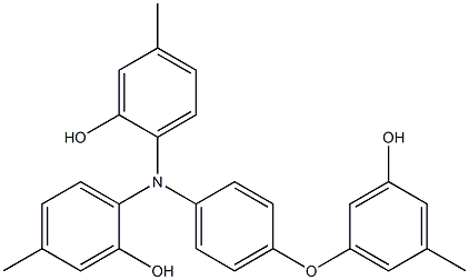 N,N-Bis(2-hydroxy-4-methylphenyl)-4-(3-hydroxy-5-methylphenoxy)benzenamine,,结构式