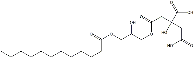 Citric acid dihydrogen 1-(2-hydroxy-3-lauroyloxypropyl) ester Structure