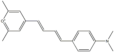 2,6-Dimethyl-4-[4-[4-(dimethylamino)phenyl]-1,3-butadienyl]pyrylium 结构式