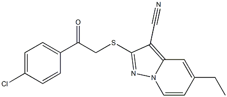 2-[[(4-Chlorophenylcarbonyl)methyl]thio]-5-ethyl-pyrazolo[1,5-a]pyridine-3-carbonitrile