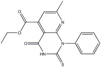 3,4-Dihydro-7-methyl-4-oxo-1-phenyl-2-thioxo-2H-pyrido[2,3-d]pyrimidine-5-carboxylic acid ethyl ester,,结构式