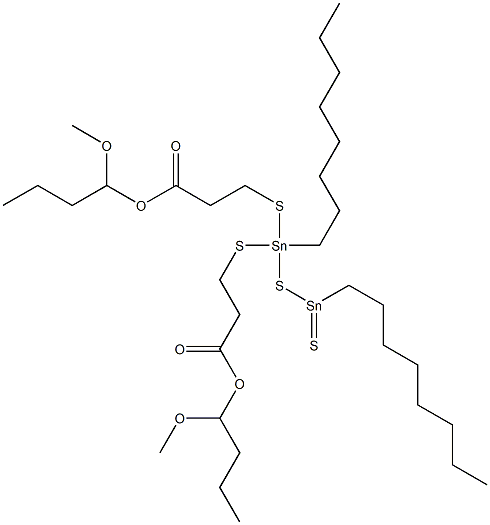 11,11-Bis[[2-(1-methoxybutoxycarbonyl)ethyl]thio]-9,11-distanna-10-thianonadecane-9-thione,,结构式