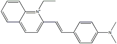 1-Ethyl-2-[2-[p-(dimethylamino)phenyl]vinyl]quinolinium,,结构式