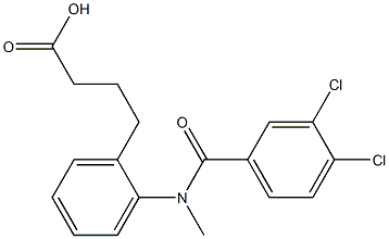 4-[o-(N-Methyl-3,4-dichlorobenzoylamino)phenyl]butyric acid,,结构式