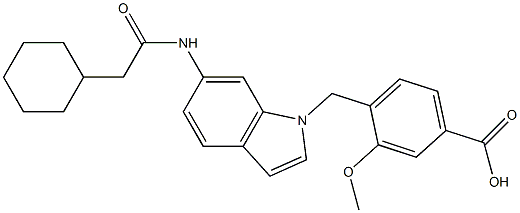 4-[6-Cyclohexylacetylamino-1H-indol-1-ylmethyl]-3-methoxybenzoic acid,,结构式