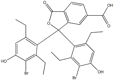 1,1-Bis(3-bromo-2,6-diethyl-4-hydroxyphenyl)-1,3-dihydro-3-oxoisobenzofuran-6-carboxylic acid,,结构式