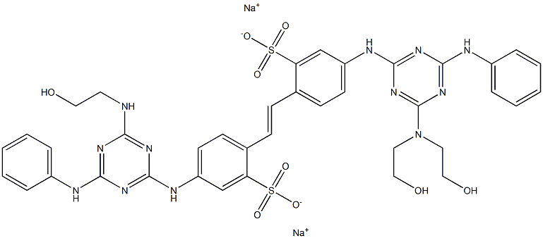 4-[4-Anilino-6-[bis(2-hydroxyethyl)amino]-1,3,5-triazin-2-ylamino]-4'-[4-anilino-6-[(2-hydroxyethyl)amino]-1,3,5-triazin-2-ylamino]-2,2'-stilbenedisulfonic acid disodium salt|