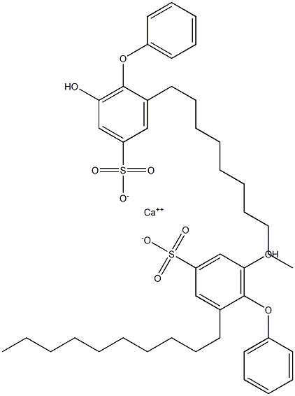 Bis(6-hydroxy-2-decyl[oxybisbenzene]-4-sulfonic acid)calcium salt 结构式