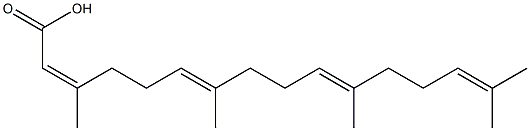 (2Z,6E,10E)-3,7,11,15-テトラメチル-2,6,10,14-ヘキサデカテトラエン酸 化学構造式