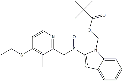 1-Pivaloyloxymethyl-2-[(3-methyl-4-ethylthio-2-pyridinyl)methylsulfinyl]-1H-benzimidazole,,结构式