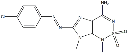 4-Amino-1,7-dimethyl-6-[(4-chlorophenyl)azo]-1H,7H-imidazo[4,5-c][1,2,6]thiadiazine 2,2-dioxide