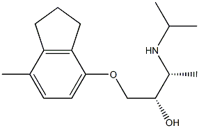 (2S,3R)-1-[[(2,3-ジヒドロ-7-メチル-1H-インデン)-4-イル]オキシ]-3-[(1-メチルエチル)アミノ]-2-ブタノール 化学構造式