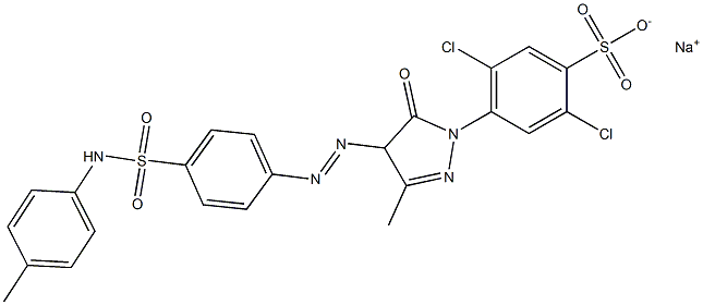 2,5-Dichloro-4-[4,5-dihydro-5-oxo-4-[[4-(4-methylanilinosulfonyl)phenyl]azo]-3-methyl-1H-pyrazol-1-yl]benzenesulfonic acid sodium salt,,结构式