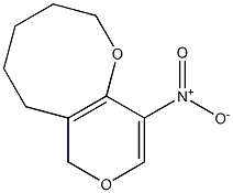 10-ニトロ-2,3,4,5,6,7-ヘキサヒドロ-1,8-ベンゾジオキセシン 化学構造式