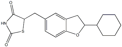5-[2-Cyclohexyl-2,3-dihydrobenzofuran-5-ylmethyl]thiazolidine-2,4-dione Struktur