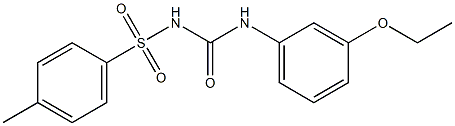 1-(3-エトキシフェニル)-3-(4-メチルフェニルスルホニル)尿素 化学構造式