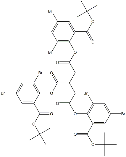 Tricarballylic acid tris[2-[(tert-butyloxy)carbonyl]-4,6-dibromophenyl] ester 结构式