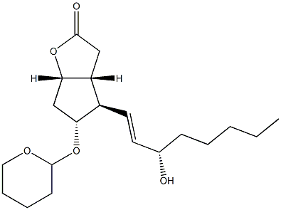 (1S,5R,6R,7R)-6-[(1E,3S)-3-ヒドロキシ-1-オクテニル]-7-(テトラヒドロ-2H-ピラン-2-イルオキシ)-2-オキサビシクロ[3.3.0]オクタン-3-オン 化学構造式
