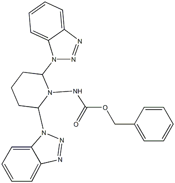 1-(Benzyloxycarbonylamino)-2,6-bis(1H-benzotriazol-1-yl)piperidine Structure