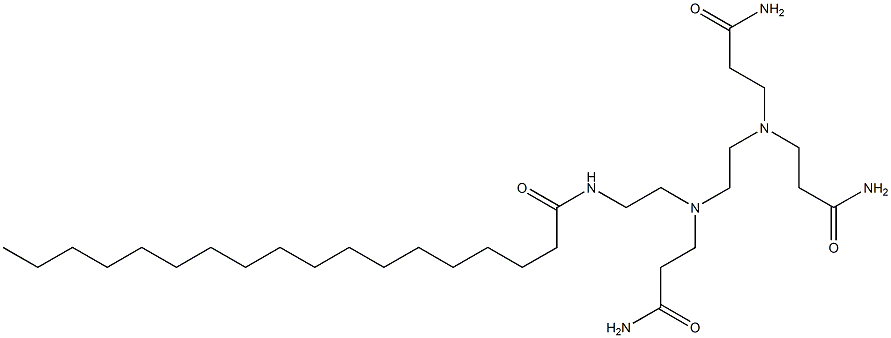 N-[2-[(3-Amino-3-oxopropyl)[2-[bis(3-amino-3-oxopropyl)amino]ethyl]amino]ethyl]octadecanamide 结构式