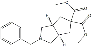 (1R,5S)-3-Benzyl-3-azabicyclo[3.3.0]octane-7,7-dicarboxylic acid dimethyl ester 结构式