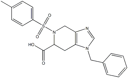 1-ベンジル-4,5,6,7-テトラヒドロ-5-(4-メチルフェニルスルホニル)-1H-イミダゾ[4,5-c]ピリジン-6-カルボン酸 化学構造式