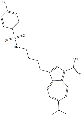 6-Isopropyl-3-[4-(4-chlorophenylsulfonylamino)butyl]azulene-1-carboxylic acid,,结构式