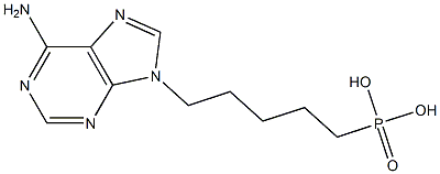 6-Amino-9-(5-phosphonopentyl)-9H-purine,,结构式