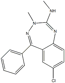 7-Chloro-2-methylamino-3-methyl-5-phenyl-3H-1,3,4-benzotriazepine Struktur