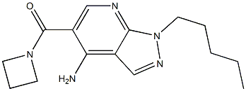 4-Amino-1-pentyl-5-[(azetidin-1-yl)carbonyl]-1H-pyrazolo[3,4-b]pyridine,,结构式