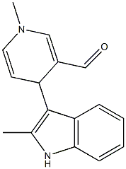 1,4-Dihydro-1-methyl-4-(2-methyl-1H-indol-3-yl)pyridine-3-carbaldehyde,,结构式
