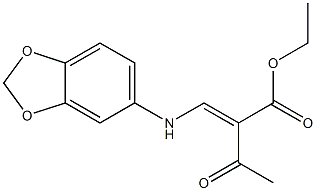 2-Acetyl-3-[(1,3-benzodioxol-5-yl)amino]propenoic acid ethyl ester,,结构式
