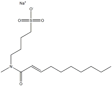 4-[N-(2-デセノイル)-N-メチルアミノ]-1-ブタンスルホン酸ナトリウム 化学構造式