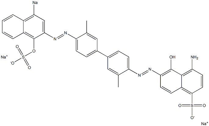 4-Amino-5-hydroxy-6-[[4'-[(1-hydroxy-4-sodiosulfo-2-naphthalenyl)azo]-3,3'-dimethyl-1,1'-biphenyl-4-yl]azo]naphthalene-1-sulfonic acid sodium salt 结构式