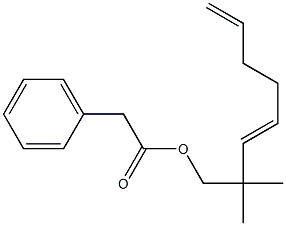 フェニル酢酸2,2-ジメチル-3,7-オクタジエニル 化学構造式