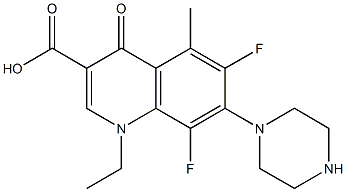 1-Ethyl-6,8-difluoro-5-methyl-1,4-dihydro-4-oxo-7-(1-piperazinyl)quinoline-3-carboxylic acid Structure