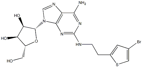 2-[2-(4-Bromo-2-thienyl)ethylamino]adenosine 结构式