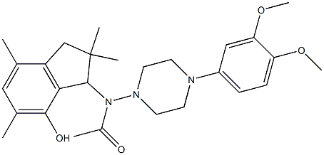 2,3-Dihydro-3-[[4-(3,4-dimethoxyphenyl)-1-piperazinyl]acetylamino]-2,2,5,7-tetramethyl-1H-inden-4-ol