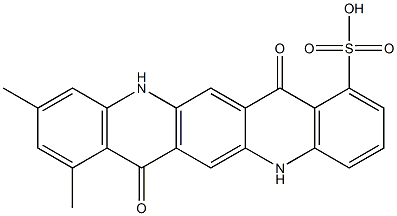 5,7,12,14-テトラヒドロ-8,10-ジメチル-7,14-ジオキソキノ[2,3-b]アクリジン-1-スルホン酸 化学構造式
