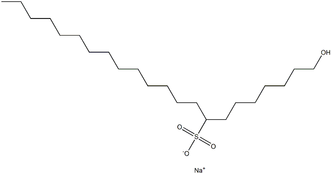 1-Hydroxydocosane-8-sulfonic acid sodium salt,,结构式