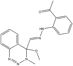 3,4-Dihydro-3-methyl-4-methoxy-4-[[2-(2-acetylphenyl)hydrazono]methyl]-1,2,3-benzotriazine Structure