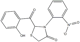 2-(2-Hydroxybenzoyl)-3-(2-nitrophenyl)thiazolidin-4-one,,结构式