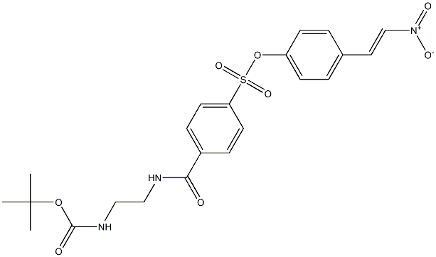 N-[2-[4-[4-[(E)-2-Nitroethenyl]phenoxysulfonyl]benzoylamino]ethyl]carbamic acid tert-butyl ester,,结构式